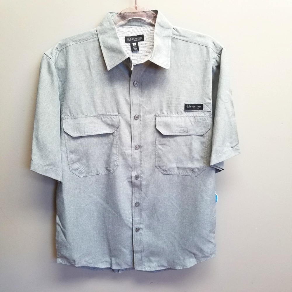 Realtree NWT Gray Fishing Shirt Mens Size Small